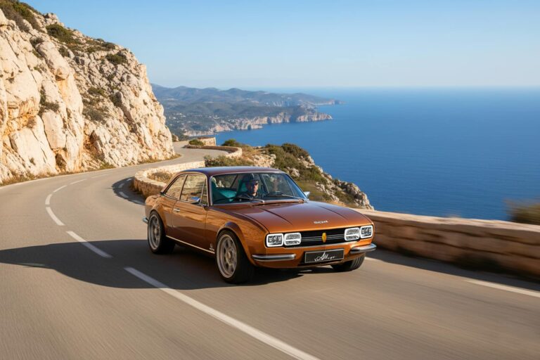 Le Projet-A 504 par ALlure Provence Automotive sur la route des Crêtes en Provence, entre la Ciotat et Cassis