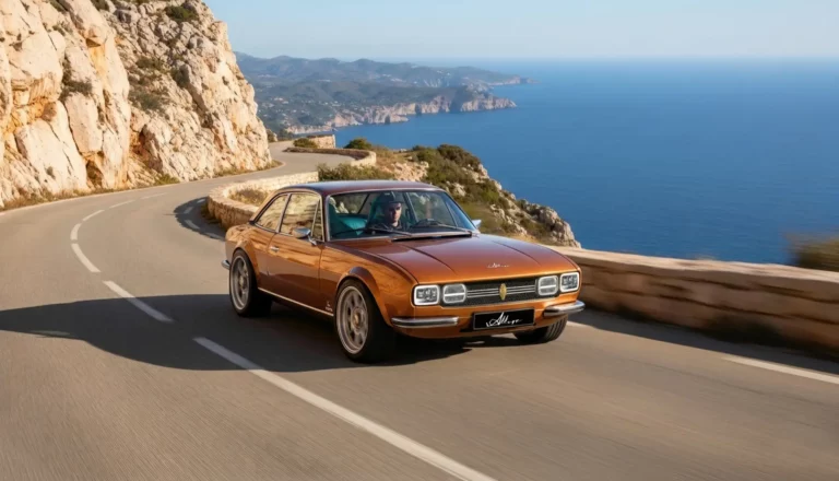 Une 504 coupé modifiée profondément, un restomod à moteur thermique, une tendance différente du retrofit